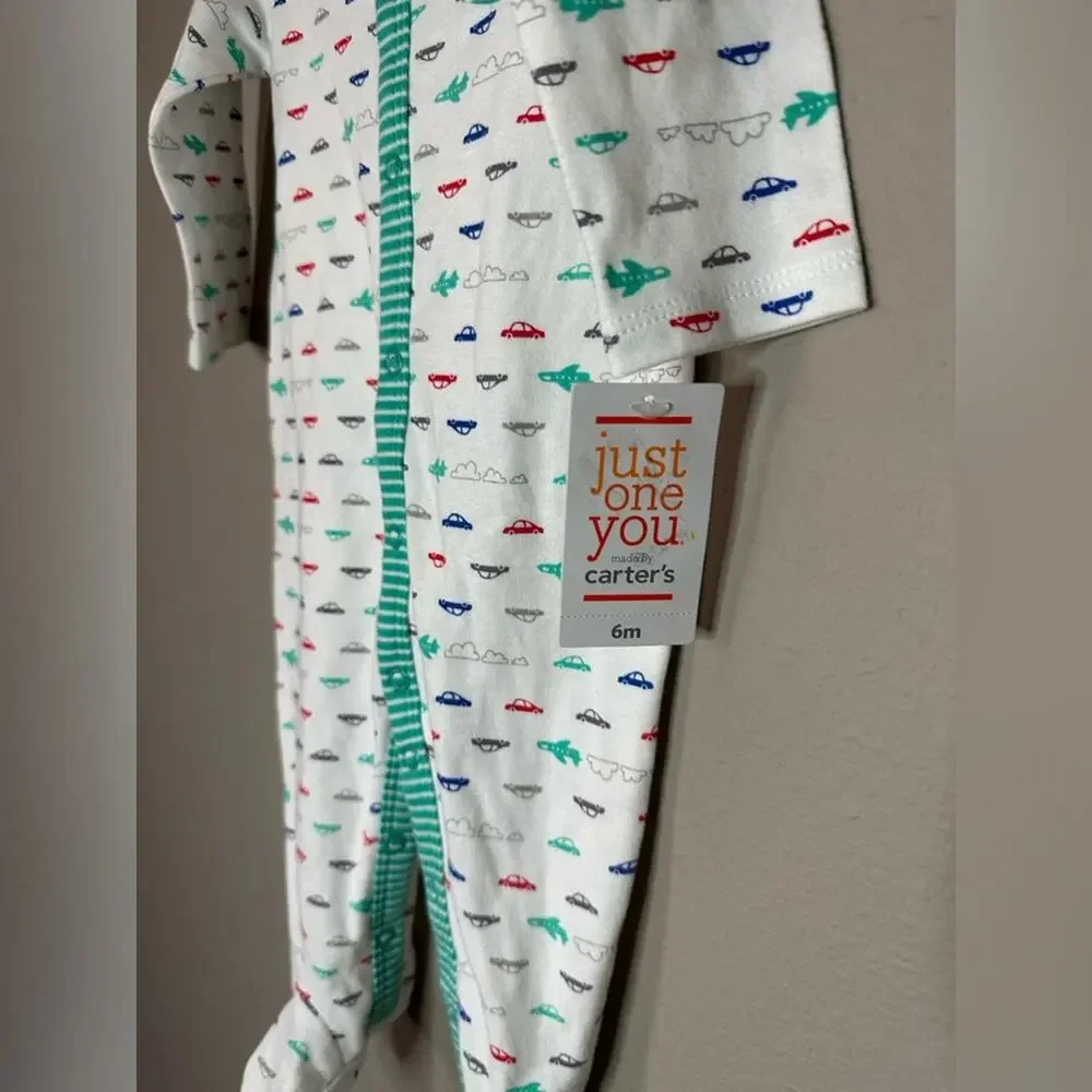 Carters Footie Pajamas Just One You Cars & Airplanes - Boys Size 6 months